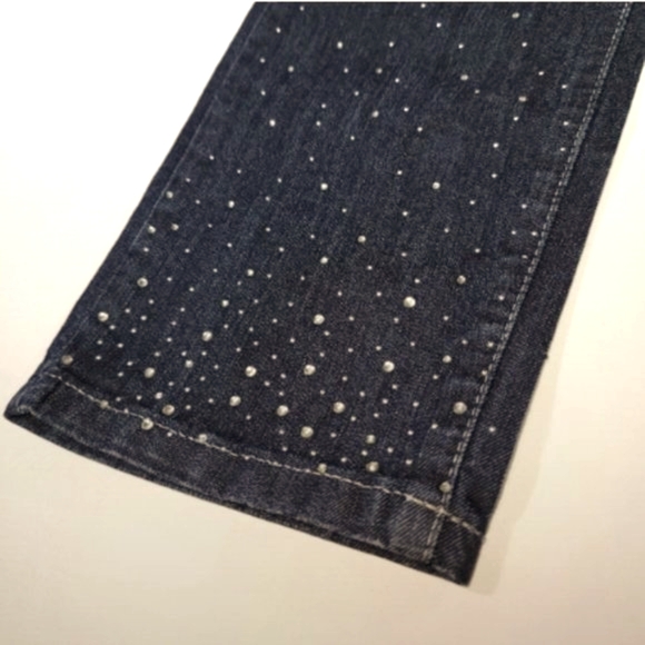 S & P  ♡ Gorgeous Black Stretchy Denim Embellished Bling Skinny Jeans 10|12 Long - Picture 10 of 17